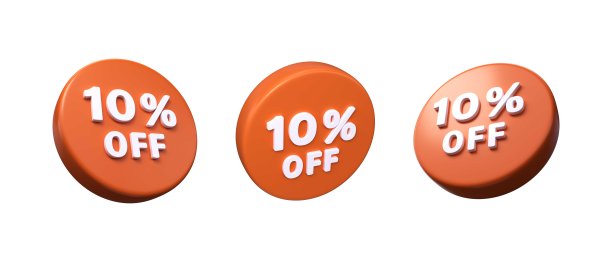 九折优惠。折扣报价。三维渲染图片下载