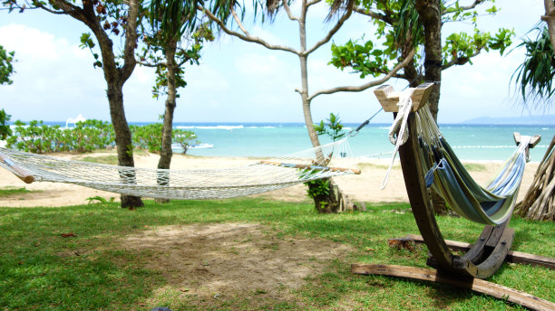 冲绳石垣岛风景冲绳度假胜地吊床海滩图片下载