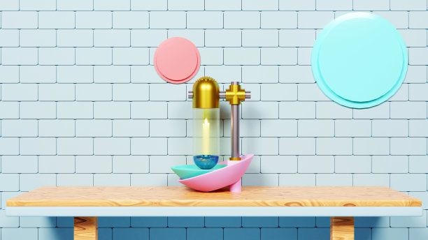 独特的胶囊灯笼，木桌上的蜡烛灯图片下载