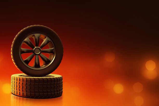 汽车轮胎的3d插图图片下载