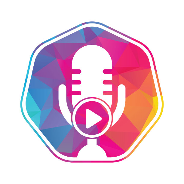 视频播放播客logo模板设计。图片下载