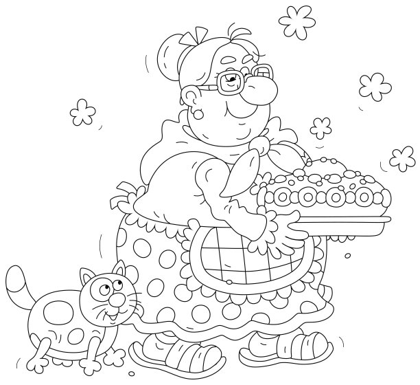 有趣的奶奶为节日餐桌烤了一个甜馅饼图片下载