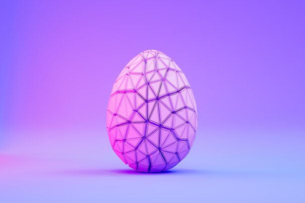 霓虹灯背景上的复活节彩蛋图片下载