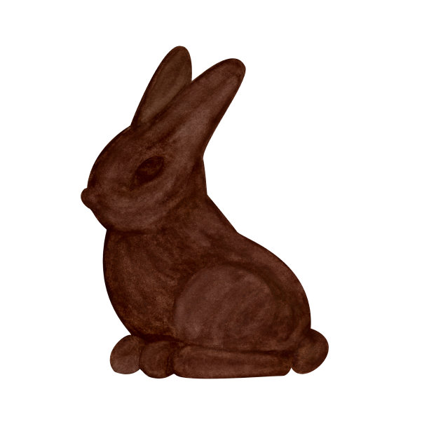水彩巧克力兔子，复活节兔子，棕色，设计元素。图片下载