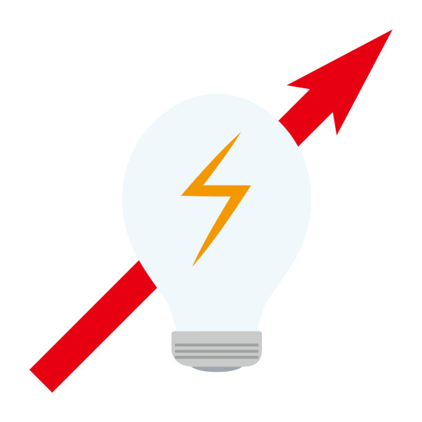灯泡和箭头的矢量插图。图片下载