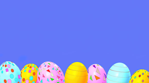 底部排列的复活节彩蛋图片下载