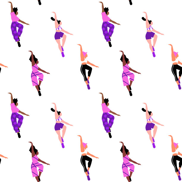 多样女子团体跳跃无缝模式图片下载