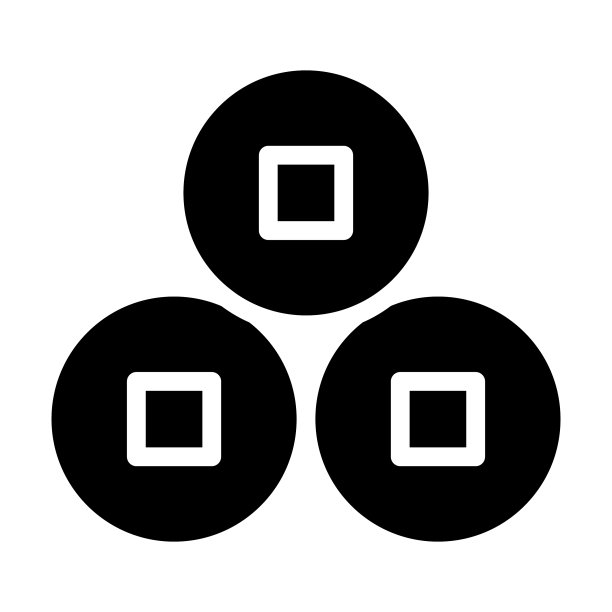 硬币实心图标风格的中国新年完美图片下载