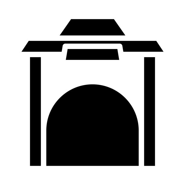 拱门坚实的图标风格完美的中国新年图片下载