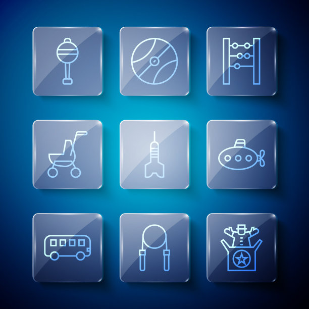 设定行巴士玩具跳绳杰克在盒子算盘图片下载