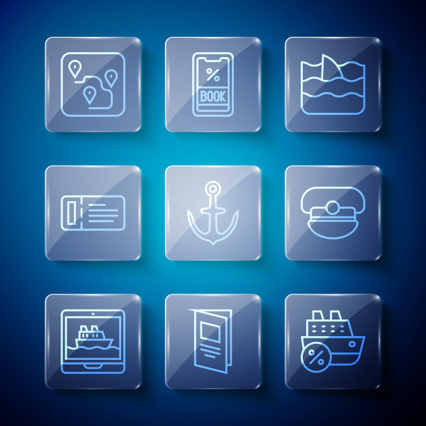 在海洋中设置邮轮宣传册鱼翅图片下载