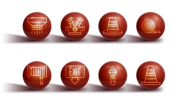 设置消防喷水灭火系统软管卷线图片下载