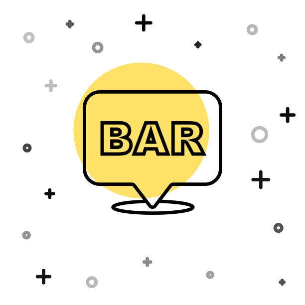 黑线酒精或啤酒酒吧的位置图标图片下载