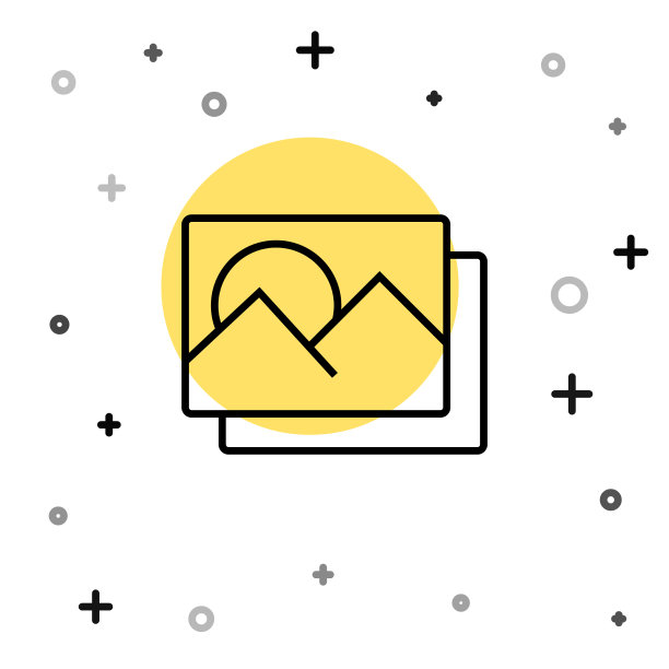 黑线相框图标孤立在白色图片下载