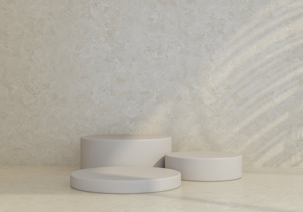 产品展示平台，用于产品展示、品牌推广和包装展示。3D展台展示化妆品。三维渲染图片下载