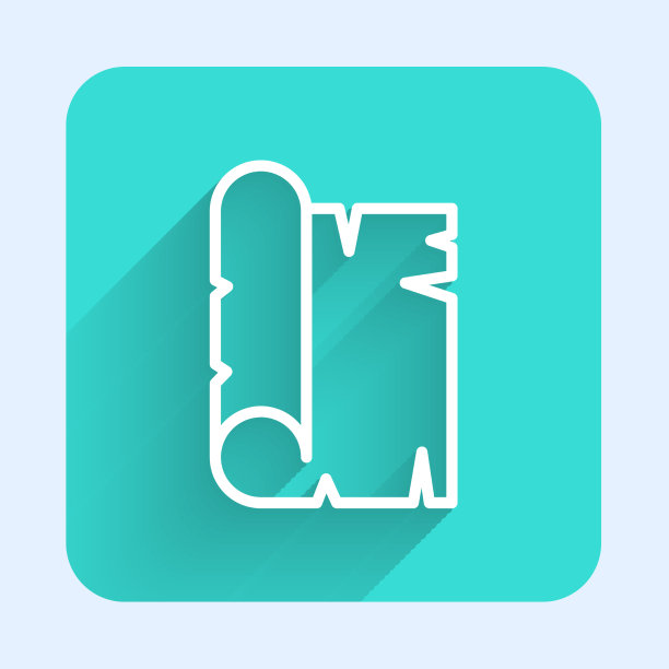 白线古纸莎草卷轴图标孤立图片下载