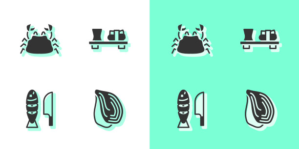 将贻贝蟹鱼切片和寿司搭配图片下载