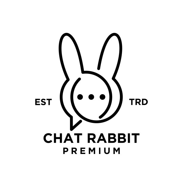 聊天兔子图标设计说明线图片下载