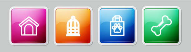 设线狗舍鸟笼购物袋图片下载