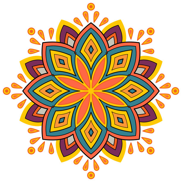 色彩缤纷的民族曼荼罗图片下载