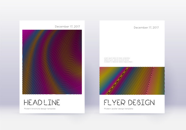 最小封面设计模板集。彩虹abstrac图片下载