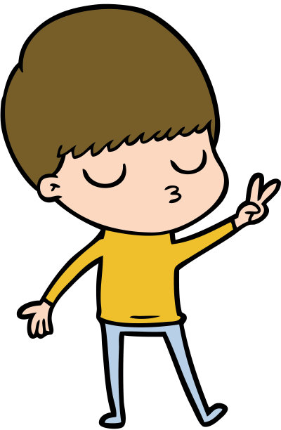 卡通冷静男孩图片下载