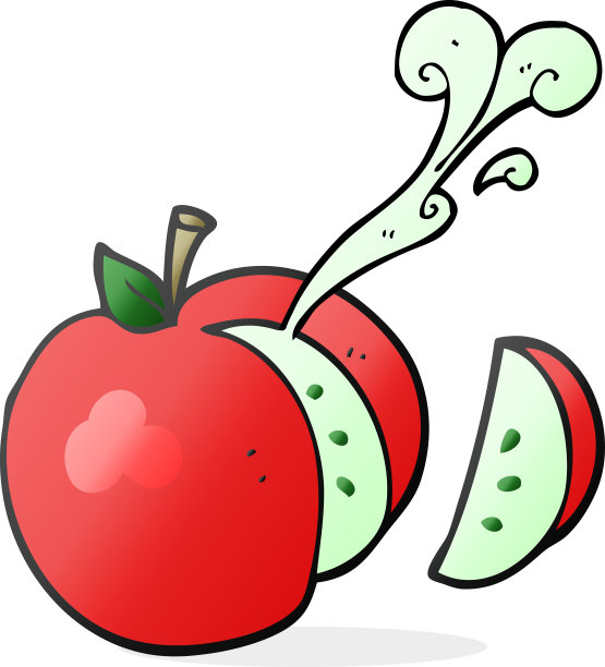 手绘卡通苹果切片图片下载