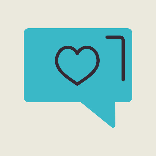 文字泡泡与心形图标情人节快乐图片下载