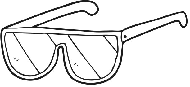 手绘黑白卡通眼镜图片下载