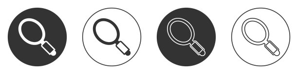 黑色的手镜图标隔离在白色上图片下载