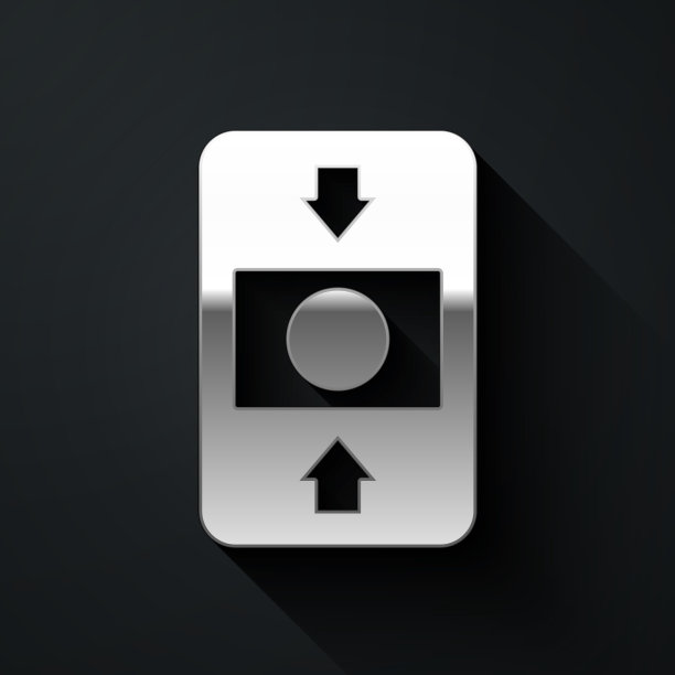 银色火灾报警系统图标隔离在黑色图片下载