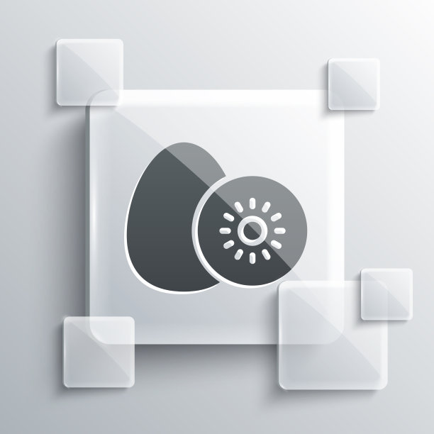 灰色猕猴桃图标孤立在灰色背景图片下载