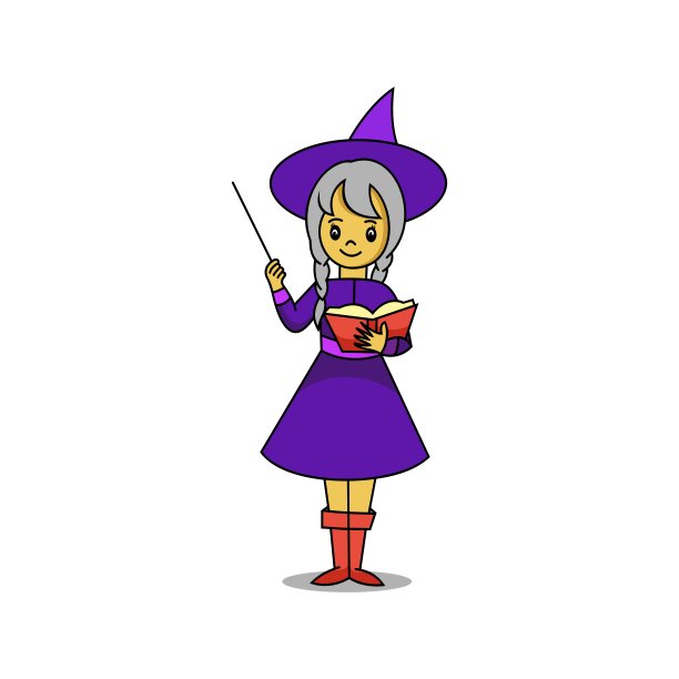 矢量插图女巫吉祥物卡通风格。图片下载