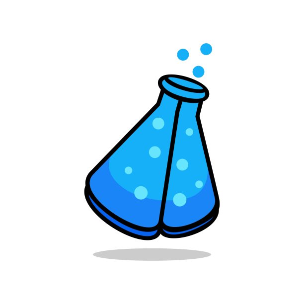 矢量标志插图化学简单的吉祥物风格。图片下载