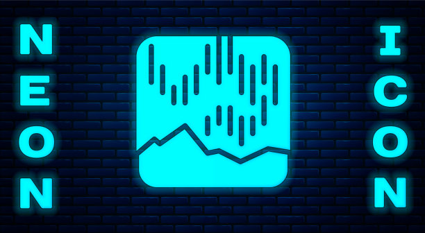 闪烁着霓虹灯的北极光图标孤立上图片下载