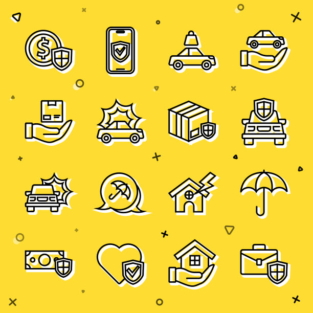 设置线公文包与盾伞车图片下载