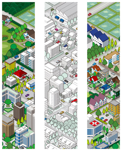 城市景观的三维视图。城市景观。图片下载