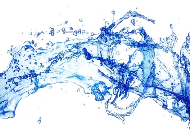抽象的蓝色飞溅和白色背景图片下载