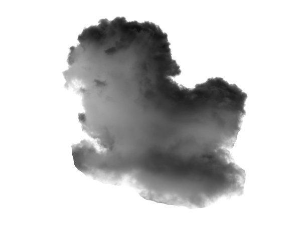 白色背景上孤零零的一朵黑云图片下载