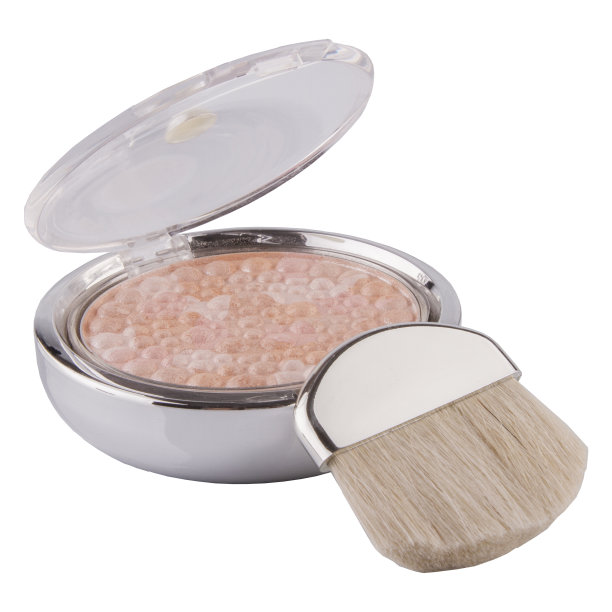 干腮红在一个盒子上，白色孤立的背景。图片下载