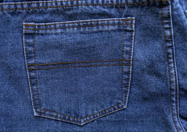 牛仔裤后口袋。特写镜头。图片下载