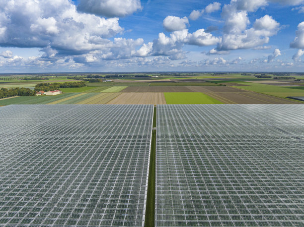 温室蔬菜种植鸟瞰图图片下载