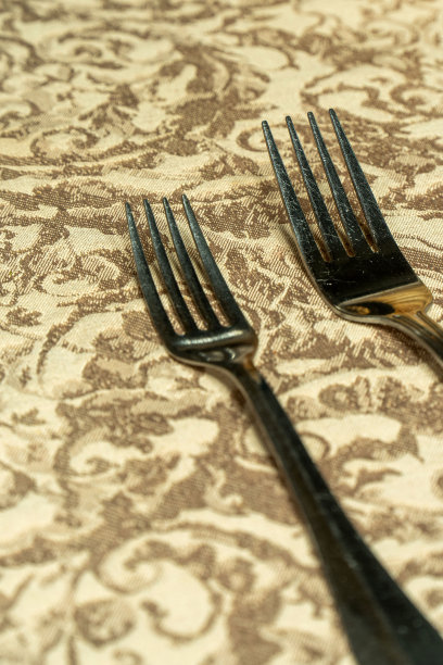 放置两个叉子图片下载