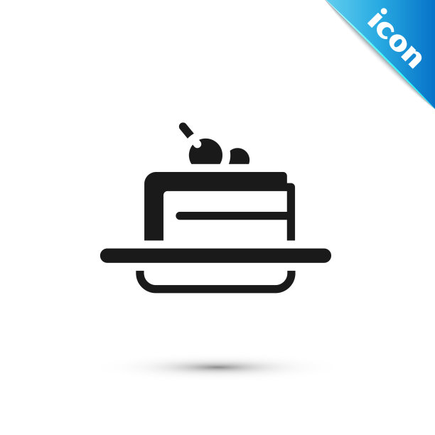 灰色蛋糕图标孤立在白色背景快乐图片下载