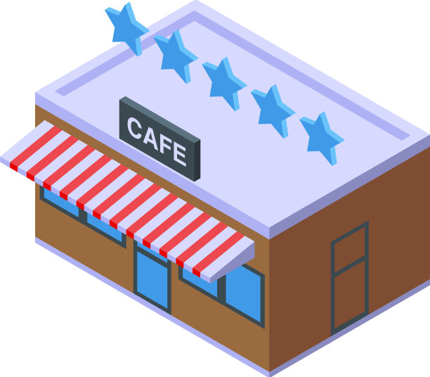 咖啡馆餐厅图标等距美食评论家图片下载