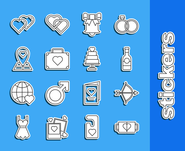 设行二咖啡杯和心弓箭图片下载