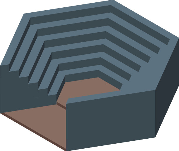 黑色圆形剧场图标等距城市图片下载