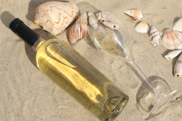 在沙滩上喝杯酒图片下载