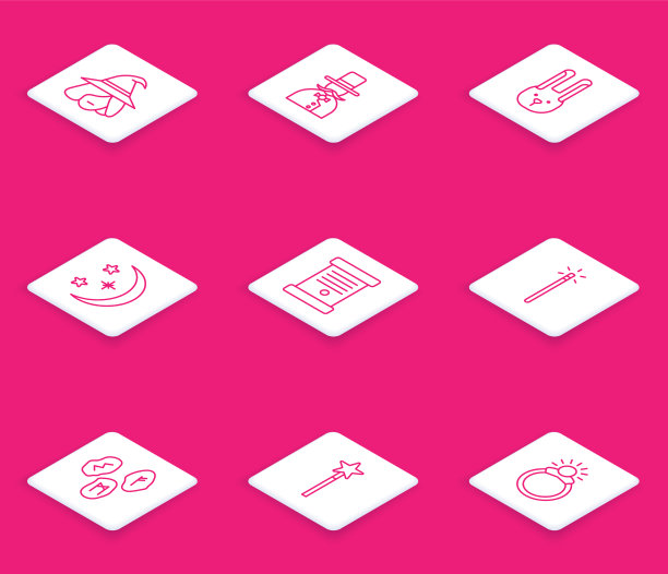 集行女巫魔术师兔耳朵月亮图片下载