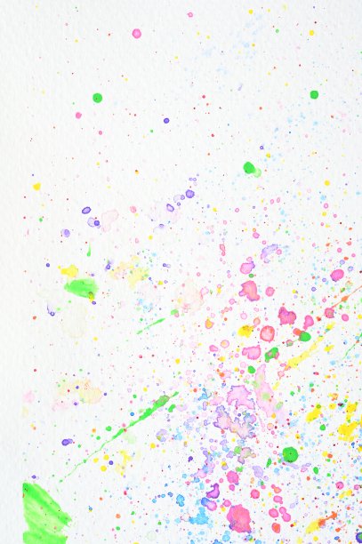 水彩溅在白纸上，五彩缤纷的艺术设计图片下载